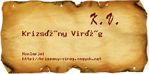 Krizsány Virág névjegykártya